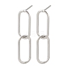 Oval 316 Stainless Steel Dangle Stud Earrings EJEW-D339-04P-4