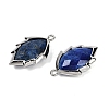 Natural Dyed Lapis Lazuli Faceted Leaf Pendants G-I375-04P-03-2