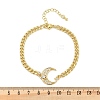 Brass Micro Pave Clear Cubic Zirconia Charm Bracelets BJEW-M050-01G-02-5