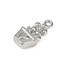 Brass Pave Clear Cubic Zirconia Pendants KK-L238-08P-3