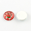 Half Round/Dome Christmas Reindeer/Stag Pattern Glass Flatback Cabochons for DIY Projects X-GGLA-Q037-12mm-39-2