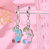 1 Pair Rhodium Plated 925 Sterling Silver Leverback Earrings STER-BBC0006-32P-6