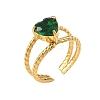 304 Stainless Steel & Cubic Zirconia Cuff Open Rings for Women RJEW-G376-01G-03-2