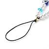 ABS Plastic Imitation Pearl and Imitate Austrian Crystal Bicone Glass Beads Mobile Straps HJEW-JM00554-4