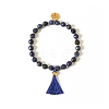 6.2MM Faceted Round Natural Lapis Lazuli Beaded Stretch Bracelets WG42E8E-01-2