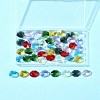 48Pcs 8 Colors Electroplate Glass Links Connectors EGLA-FS0001-48-9