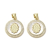 Brass Micro Pave Clear Cubic Zirconia Pendants KK-I708-03C-G-1