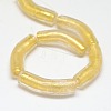 Twist Tube Shaped Handmade Gold Foil Lampwork Beads Strands X-FOIL-L006-05-3