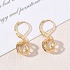 Brass Micro Pave Clear Cubic Zirconia Leverback Earrings KK-CBA4112-09G-1