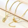 Brass Micro Pave Clear Cubic Zirconia Sunflower Pendant Necklaces for Women NJEW-A039-01A-G-2