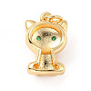 Rack Plating Brass Micro Pave Cubic Zirconia Pendants ZIRC-C035-04G-2