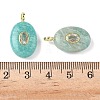 Natural Amazonite & Cubic Zirconia Pendants G-Z076-01G-15-3