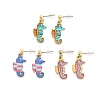 Real 14K Gold Plated Alloy Dangle Earrings EJEW-G148-14G-M-1