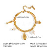 Summer Beach 304 Stainless Steel & Natural Pearl Charm Bracelets for Women SE9487-5-1