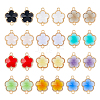 HOBBIESAY 24Pcs 12 Colors Glass Connector Charms GLAA-HY0001-13-1