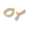 Brass Pave Clear Cubic Zirconia Toggle Clasps KK-U052-09G-2