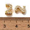 Rack Plating Number Brass Micro Pave Clear Cubic Zirconia Silde Charms KK-A231-13C-3