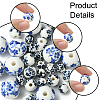 30Pcs 3 Styles Floral Printed Porcelain Beads PORC-FS0001-05-2