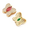 Brass Micro Pave Cubic Zirconia Slide Charms ZIRC-I068-16G-2