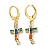 Real 18K Gold Plated Brass Dangle Leverback Earrings EJEW-A033-02G-01-1