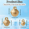 30Pcs 3 Styles Brass Bell Pendants KKB-CN0001-01-2
