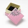 Silver Tone Flower Cardboard Jewelry Boxes CBOX-R036-02-3