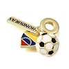 Football Theme Brass & Enamel European Dangle Charms KK-CBA8E93-01G-2
