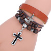 Leather Cord Multi-strand Bracelets for Women Men WGAECCB-03-1