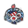Football Theme Printed Transparent Acrylic Pendants OACR-B055-03G-2