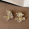 Brass Micro Pave Cubic Zirconia Stud Earrings WGC11E7-01-1
