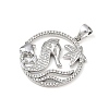 Ocean Brass Micro Pave Cubic Zirconia Pendants LS-KK-K411-04B-P-2