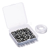 100Pcs 8mm Natural Hawk's Eye Round Beads DIY-LS0002-25-7