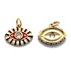 Brass Cubic Zirconia Pendants ZIRC-O044-03D-G-2