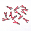 October Breast Cancer Pink Awareness Ribbon Alloy Enamel Pendants LS-EA546Y-2-4