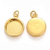 Brass Pendant Cabochon Settings X-KK-P146-06G-4