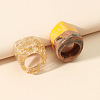2Pcs Resin Finger Rings Sets FS-WG878B8-01-3