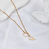 1Pc Letter & Heart Stainless Steel Lariat Necklaces for Women NJEW-LP0002-87G-Q-3