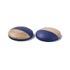 Two Tone Wood Grain Frosted Imitation Leather Style Resin Cabochons RESI-G053-01D-2