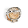 Nuggets Natural Citrine Finger Rings RJEW-P128-08P-A-3