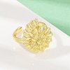 Ocean Theme Brass Cuff Rings RJEW-C135-01G-05-2