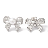 Brass Micro Pave Clear Cubic Zirconia Stud Earrings for Women EJEW-A110-08P-3