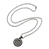 Retro Mandala 201 Stainless Steel Box Chain Constellation Pendant Necklaces for Women Men LS-NJEW-M223-01L-3