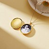 Oval with Leaf Picture Locket Pendant Necklace JN1037A-3