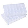 2Pcs Transparent Plastic 28 Grids Bead Containers CON-CJ0001-20-6