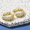 Brass Clear Cubic Zirconia Hoop Earrings EJEW-M047-24G-2