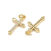 Brass Micro Pave Cubic Zirconia Pendants ZIRC-P060-21G-1-3