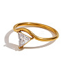 304 Stainless Steel with Clear Cubic Zirconia Finger Rings FS-WGBB24B-11-1