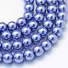 Baking Painted Pearlized Glass Pearl Round Bead Strands HY-Q003-4mm-09-1