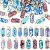 Handmade Flower Printed Polymer Clay Pendants FIND-SC0002-90-1