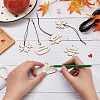 Olycraft 36Pcs 3 Styles Thanks Giving Themed Wood Pendants WOOD-OC0002-75-4